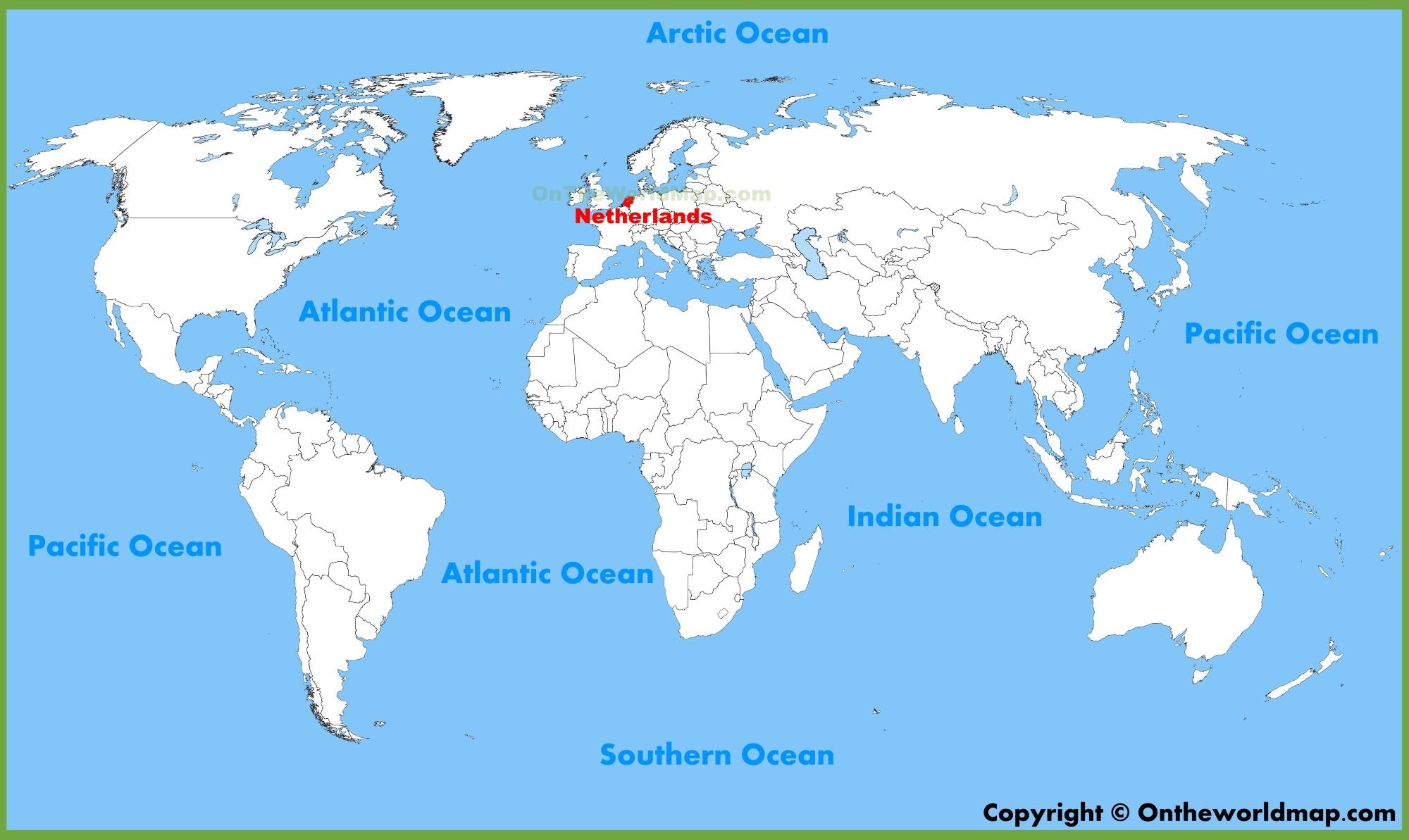karta svijeta mora Karta svijeta Nizozemska   Holandija na karti svijeta (Zapadna  karta svijeta mora