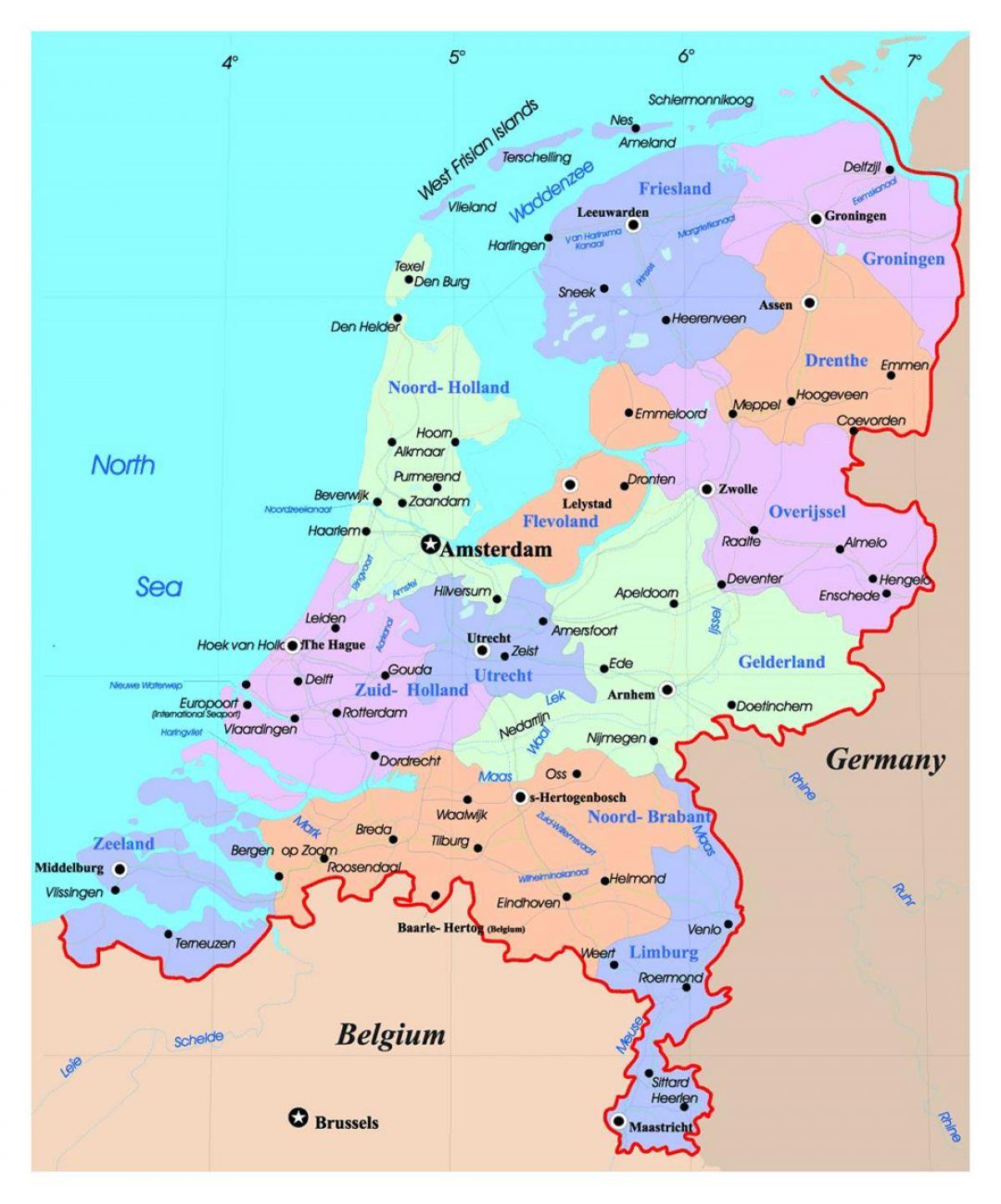 karta nizozemske Karta Nizozemske   Holandija na karti (Zapadna Europa   Europa) karta nizozemske