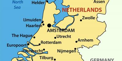nizozemska karta europe Nizozemska karta grada   karta Nizozemske s gradovima (Zapadna  nizozemska karta europe